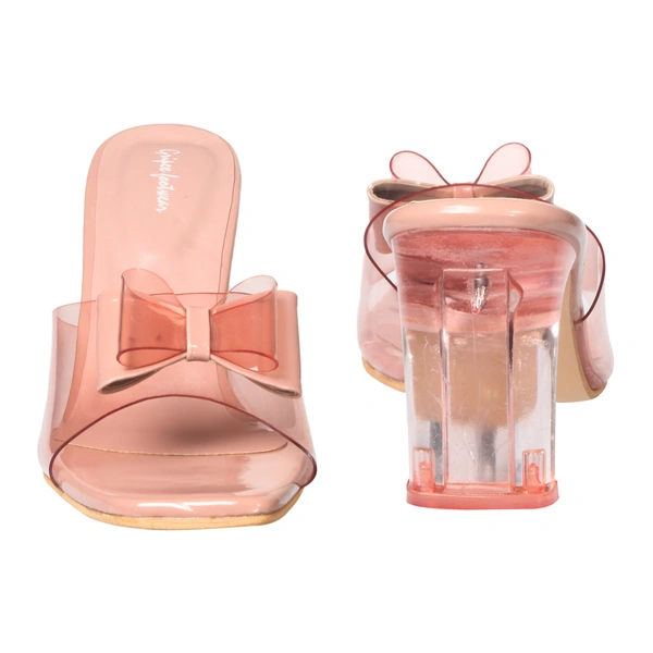 Stepee Glass Heel slipper -6pair set - Peach