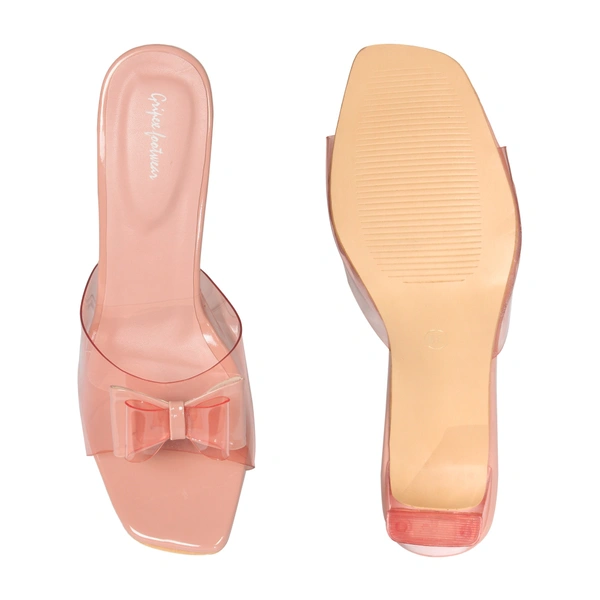 Stepee Glass Heel slipper -6pair set - Peach