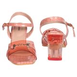 Stepee Glass Heel Sandal 6 Pair Set - Peach Patent