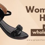 Stepee Short heel black Sandals -6 Pair Set - Black