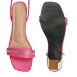 Black lace up heel sandals - Pink