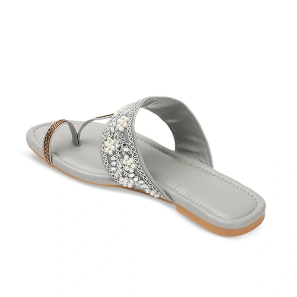 Flat imported patta slippers - Grey