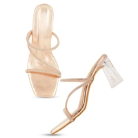 Partywear glass heel slippers for women - Sultan