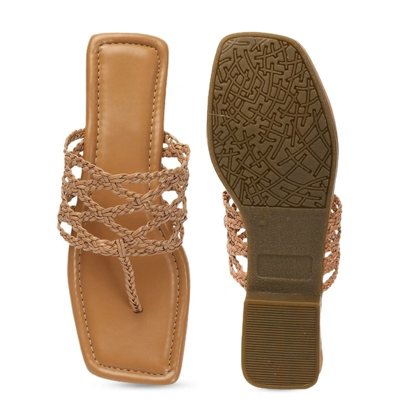 Hand bunai slippers for women - Tan