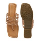 Hand bunai slippers for women - Tan