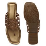 Hand bunai slippers for women - Copper