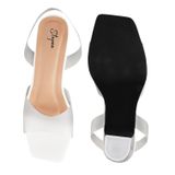Smoky upper with Glass heel smart casual slippers - White