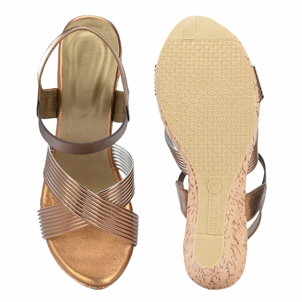 Platform heel partywear Tpu upper sandals for women - Antique
