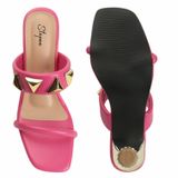 Smart wear New diamond cut heel slippers for women - Pink