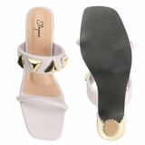 Smart wear New diamond cut heel slippers for women - Lavender Cream