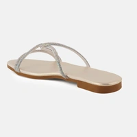 Diamond chain smart Slat slippers for women - Golden