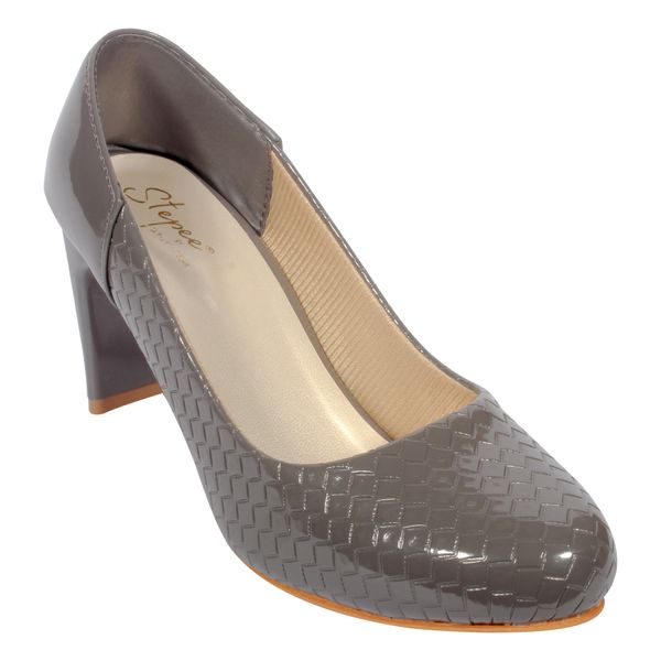 New stylish patent heel belly for women - Grey