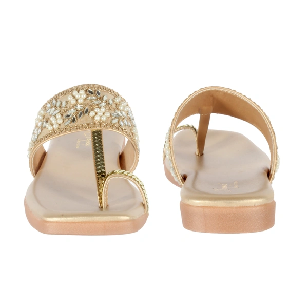 Soft padding Slippers kulapuri style - Golden