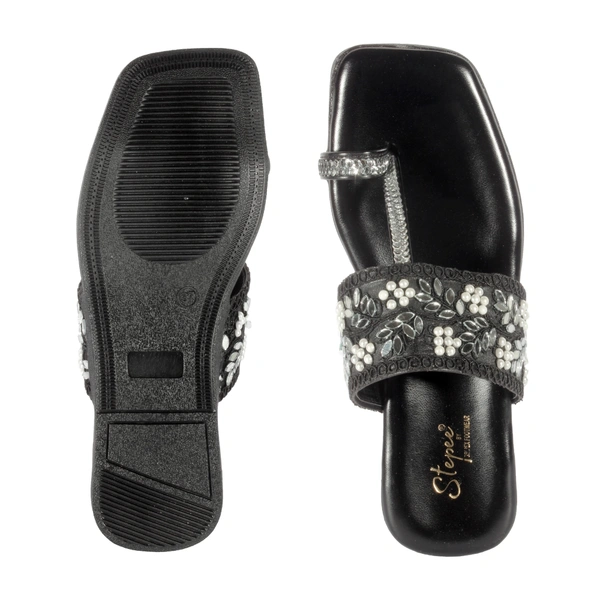 Soft padding Slippers kulapuri style - Black