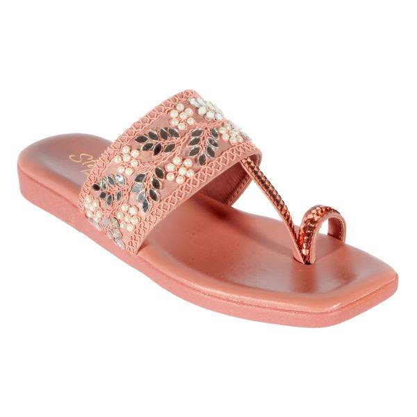 Soft padding Slippers kulapuri style - Sea Pink
