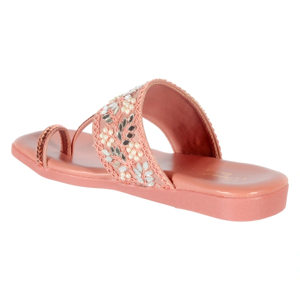 Soft padding Slippers kulapuri style - Sea Pink