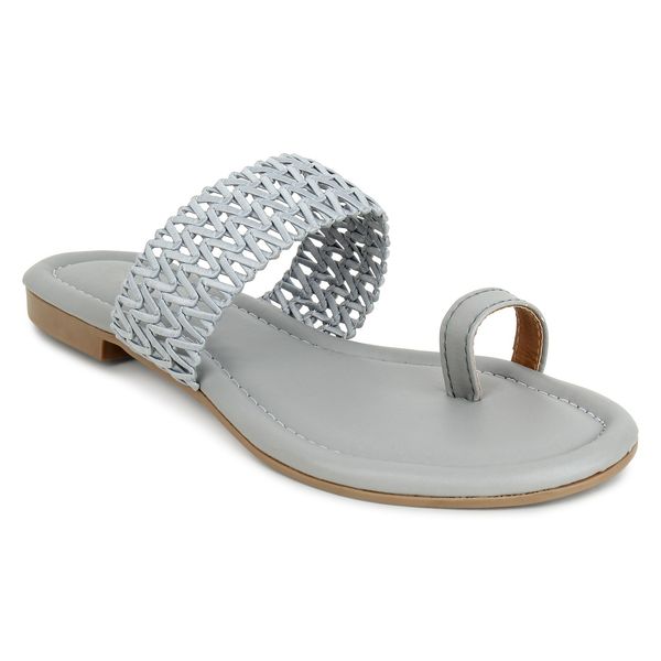 Flat Slippers for women daily wear with style and looks - Grey