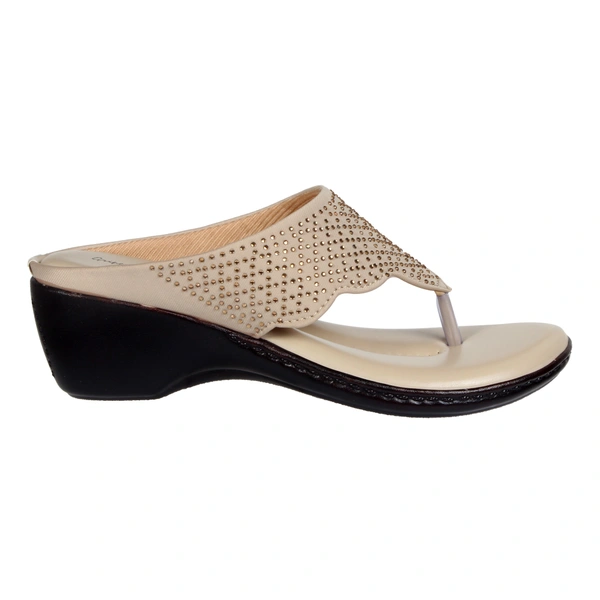 Siroski with soft padding comfort slippers for women - Cream