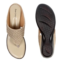 Siroski with soft padding comfort slippers for women - Cream