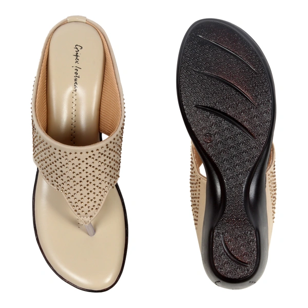 Siroski with soft padding comfort slippers for women - Cream