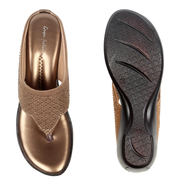 Siroski with soft padding comfort slippers for women - Copper