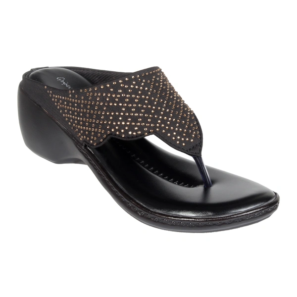 Siroski with soft padding comfort slippers for women - Black