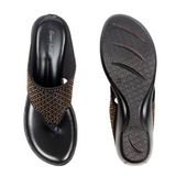 Siroski with soft padding comfort slippers for women - Black