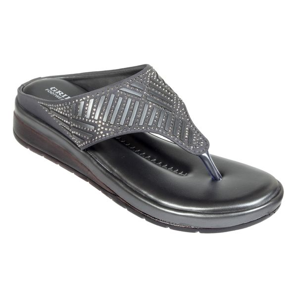 Soft comfort with sirsoki and lazer upper slipper for women - Grey