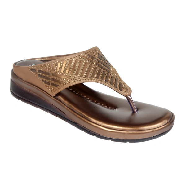Soft comfort with sirsoki and lazer upper slipper for women - Copper