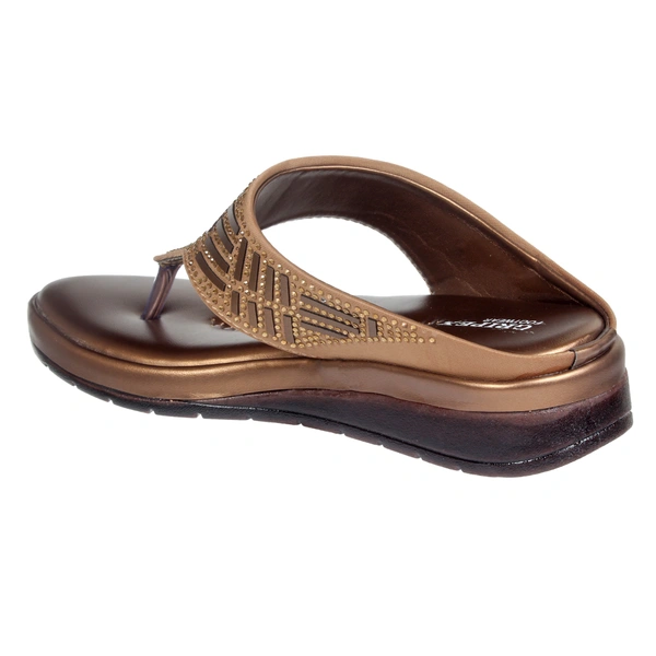 Soft comfort with sirsoki and lazer upper slipper for women - Copper