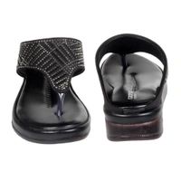 Soft comfort with sirsoki and lazer upper slipper for women - Black
