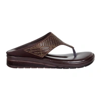 Soft comfort with sirsoki and lazer upper slipper for women - Brown