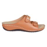 Doctor Slipper wityh Double buckle style for women - Tan