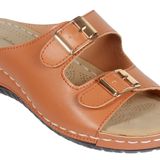 Doctor Slipper wityh Double buckle style for women - Tan