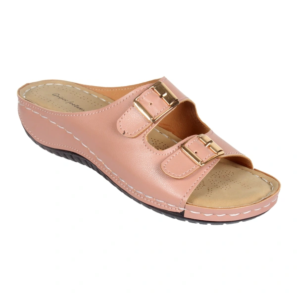 Doctor Slipper wityh Double buckle style for women - Peach