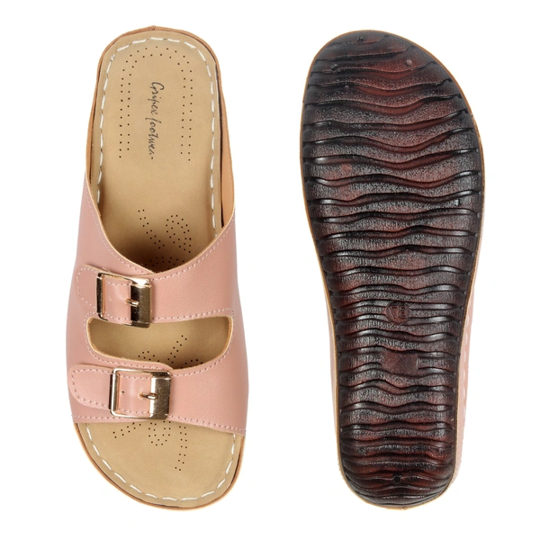 Doctor Slipper wityh Double buckle style for women - Peach