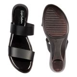 Double strap soft padding slippers for women - Black