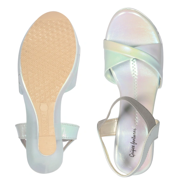 Platform heel gola for women - Sky silver