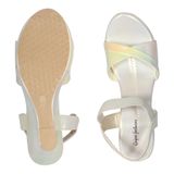 Platform heel gola for women - Golden cream