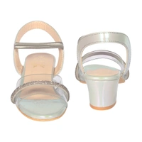 Kids heel sandals for partywear. - Sky silver