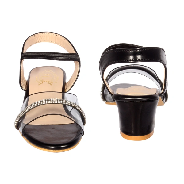 Kids heel sandals for partywear. - Black