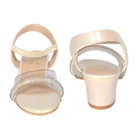 Kids heel sandals for partywear. - Cream gold