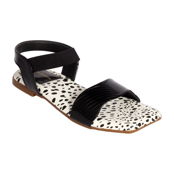 Flat sandals for women with soft padding - Black