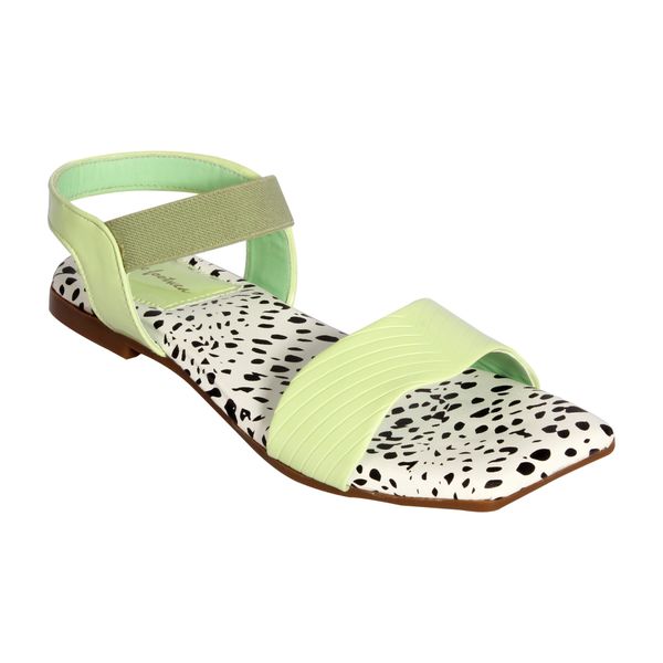 Flat sandals for women with soft padding - Green