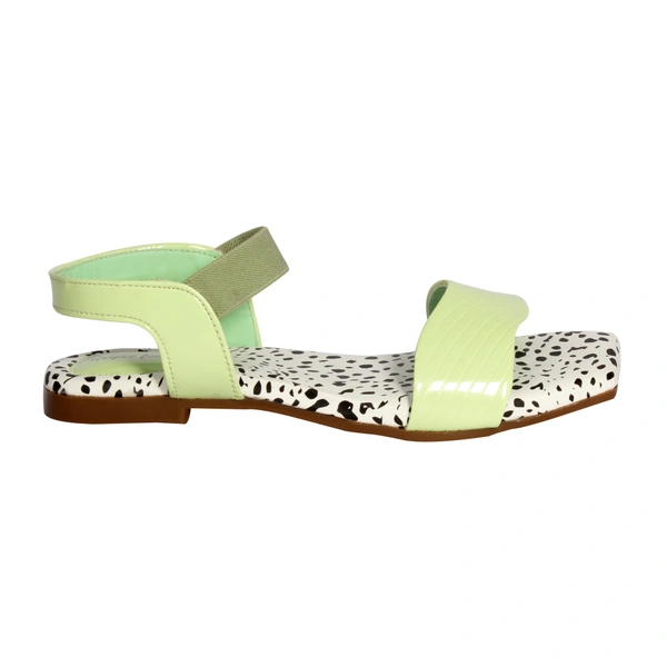 Flat sandals for women with soft padding - Green