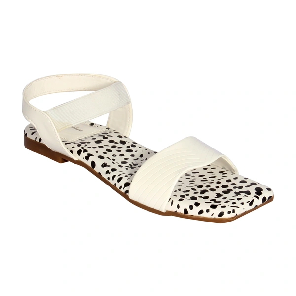 Flat sandals for women with soft padding - White