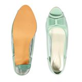 Glass heel Transparent open toe belly for women - Sea green