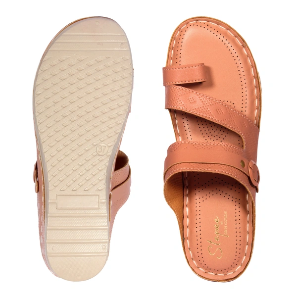 Doctor slipper with thumb style Embosed design upper - Tan