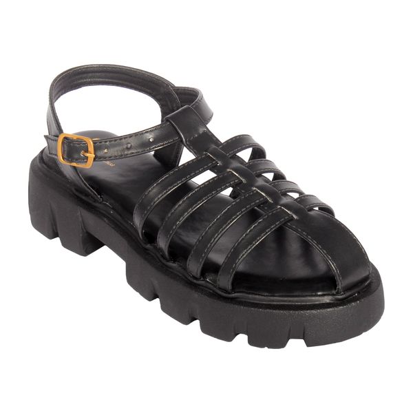 Prada style Flat sandal for women with soft padding - Black