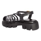Prada style Flat sandal for women with soft padding - Black